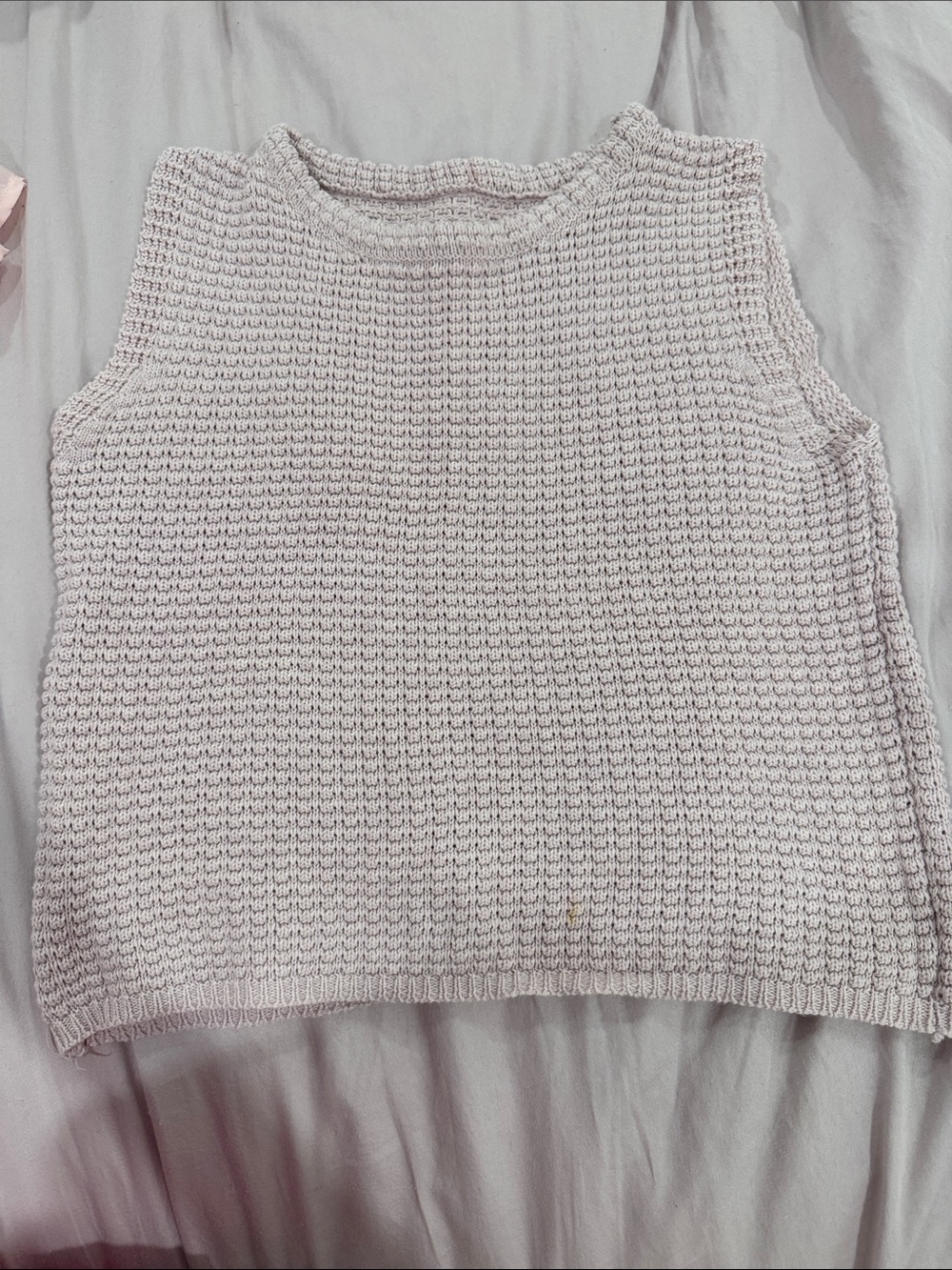 Knitted Sleeveless Top in Soft Blush